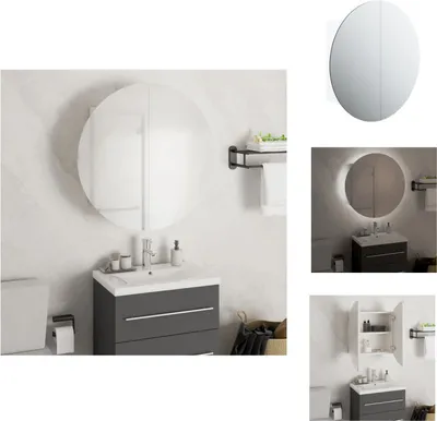 Obrázok produktu pre vidaXL Kúpeľňová skrinka s okrúhlym zrkadlom & LED White 47x47x17,5 cm - Kúpeľňové skrinky