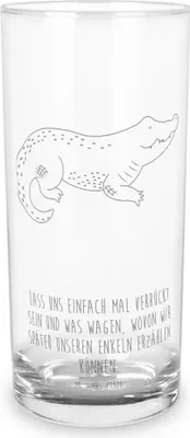 Produktbild von Mr. & Mrs. Panda Glas Krokodil 200 ml - Transparent - Geschenk, Krokodile, Meer, Freundin, Wasserglas, Lieblingsmensch, Tumbler, Cocktailglas, Verrückt sein, Beste
