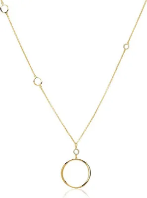 Produktbild von Kette Kreise 925er Silber vergoldet Zirkonia
