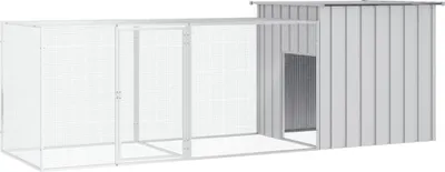 Zdjęcie produktu dla Klatka dla kurcząt, szara, 300x91x100 cm, stal