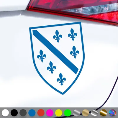 Produktbild von PantherPixel Bosnien Aufkleber Wappen Flagge Fahne Bosna Sticker Auto Geschenkidee Farbe Blau