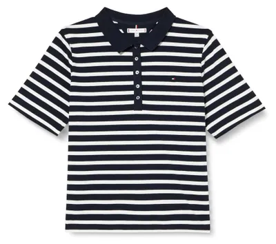 Productafbeelding van Tommy Hilfiger damespoloshirt met korte mouwen, model 1985, pique-stof, regular fit, meerkleurig (gestreept)