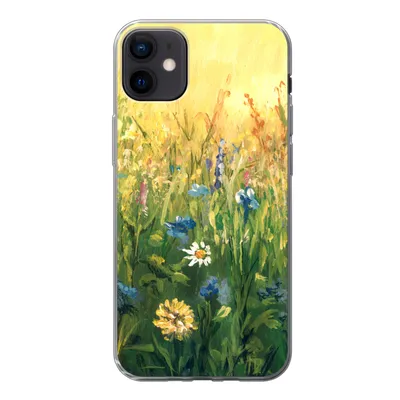 Produktbild von MuchoWow® Handyhülle Schutzhülle Hülle für iPhone 12 mini Blumen - Aquarell - Sonne Silikon Softcase Handy Hülle - Bild