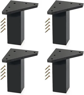 Produktbild von Ibenzoa® Möbelbeine 4er-Set – 8 cm, schwarz | ABS-Kunstharz Möbelfüße für Schränke & Kommoden, einfache Montage,  Europe