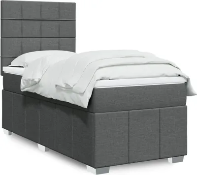 Produktbild von vidaXL Boxspringbett mit Matratze Dunkelgrau 90x190 cm Stoff