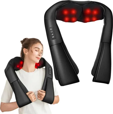 Produktbild von Nackenmassagegerät, Shiatsu Massagegerät für Nacken und Rücken, Wärmefunktion, 3 Intensitätsstufen, für