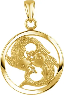 Produktbild von Damen Anhänger 925 Sterling Silber Sternzeichen Fische Monatsstein
