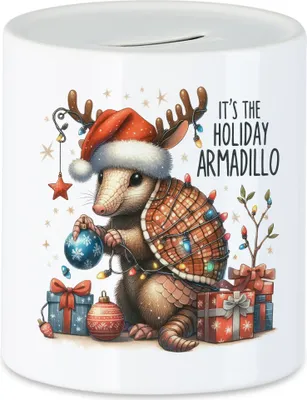 Produktbild von It’s the Holiday Armadillo Lustiges Gürteltiermotiv Spardose Geschenkidee witziges Design Weihnachten