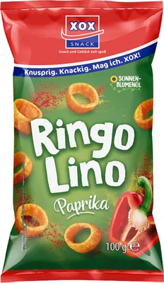 Image de XOX Ringolino Paprika snack croustillant aux pommes de terre avec condiment 100g