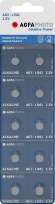 Produktbild von AgfaPhoto Batterie Knopfzelle LR41 V3GA 1.5V Alkaline 10St.