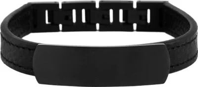 Produktbild von Akzent Echtlederarmband mit Edelstahlgravurplatte