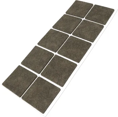 Produktbild von Adsamm® | 10 x selbstklebende Filzgleiter / Braun / 45x45 mm / quadratisch / Möbelgleiter aus Filz mit 3.5 mm Stärke