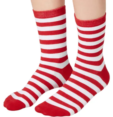 Produktbild von Weihnachtssocken gestreift weiß-rot - 35-38