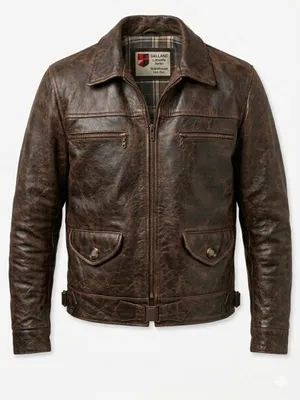 Imagen del producto de Chaqueta de aviador Hartmann, cuero de caballo, color marrón
