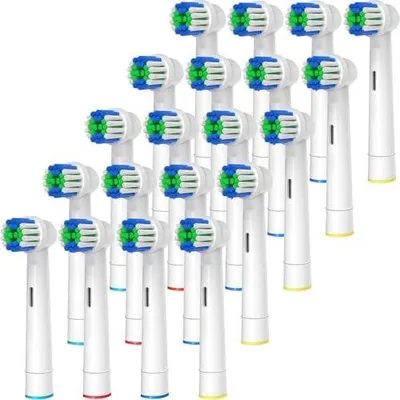 Produktbild von 20 Stück Aufsteckbürsten Kompatibel mit Oral B Aufsteckbürsten,Professionelle Elektrische Bürstenköpfe für Oral B Ersatzköpfe Refill Pro 500/1000/1500/3000/3757/5000/7000/7500/8000