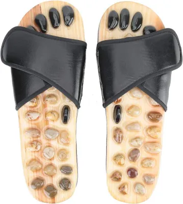 Imagen del producto de Sandalias para masaje de pies con piedras de acupresión, talla 43-44, para la relajación
