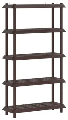 Image de Étagère à 5 niveaux, dimensions 100 x 40 x 177 cm, en plastique PP, couleur marron