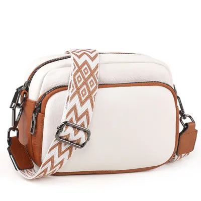Produktbild von Umhängetasche Damen Handy Umhängetasche Echtes Crossbody Bag Damen Handytasche,Klein Taschen mit Breitem Schultergurt u 3 fächern