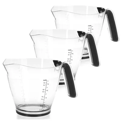 Obrázok produktu pre com-four® 3 odmerné poháre s objemom 1 liter, vyrobené z plastu, odmerné kanvice s odmernou stupnicou