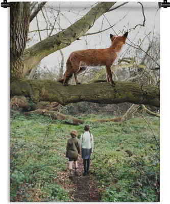 Produktbild von MuchoWow® Wandteppich Wandbehang Fuchs im Baum 150x200 cm Tapisserie Dekoration Wandtuch - Wandaufhängung - Moderner