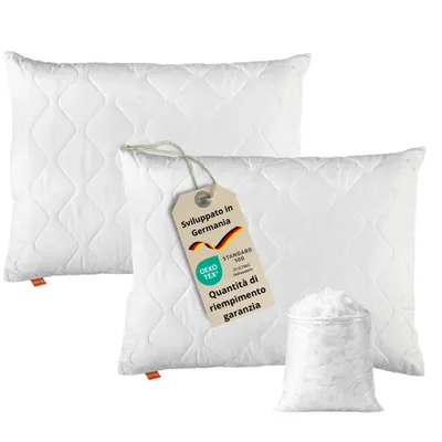 Immagine prodotto di Cuscino, 70 x 90 cm, set di 2, cuscino, 100% microfibra, adatto a chi soffre di allergie, sleepling Comfort 100