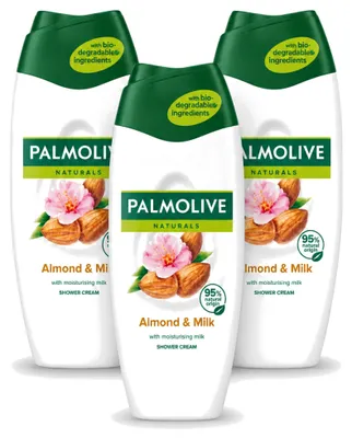 Obrázek produktu pro 3 kusy sprchového gelu Palmolive Naturals Mandle a mléko - 500 ml - výhodná balení