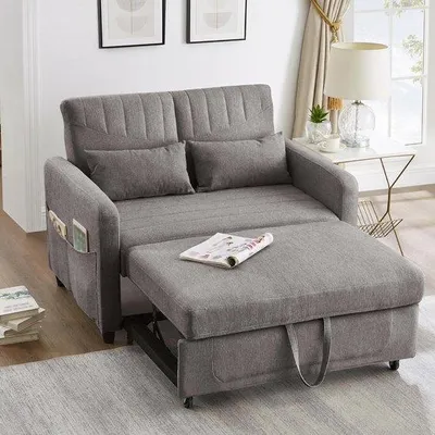 Immagine prodotto di Panca multifunzionale con funzione letto - Panca versatile - Per la casa moderna - Schienale triplo regolabile - 114x77x82,5 cm - Grigio