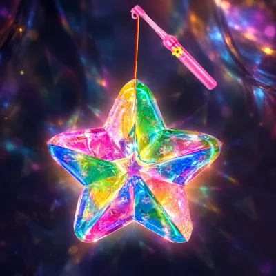 Sternlaterne Bastelset, Regenbogen, mit LED-Stäben, 1 Stück
