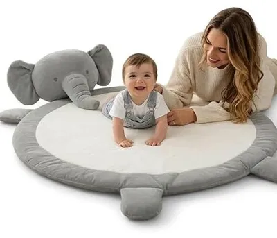 Zdjęcie produktu dla Mata do raczkowania niemowląt pikowana 102 cm miękka dla dzieci