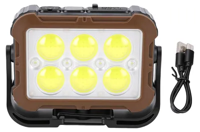 Obrázok produktu pre Solárne dobíjateľné pracovné svetlo, trieda ochrany IP54, vodotesné, 6 režimov, magnetické LED, prenosné reflektorové svetlo so stojanom, vhodné pre núdzové situácie, kempovanie a opravy