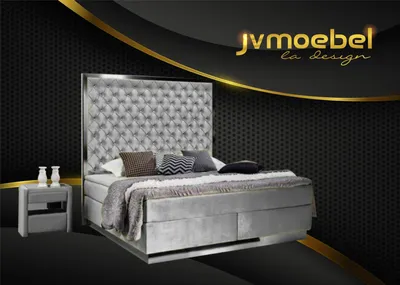 Produktbild von Komplettes Bett Boxspring Betten Luxus Design Schlafzimmer Möbel Edelstahl Neu