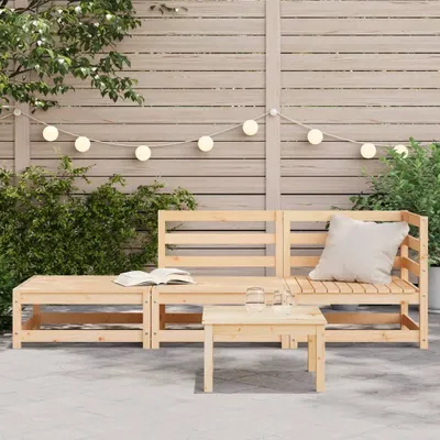 Produktbild von Langlebige Gartensofa mit Fußhocker 2-Sitzer Massivholz Kiefer - Möbel504730 - Gartensofas