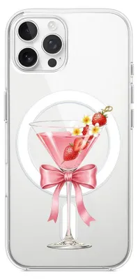 Produktbild von Hartschalenhülle für das iPhone 12 Pro, kompatibel mit MagSafe, transparent, Erdbeercocktail