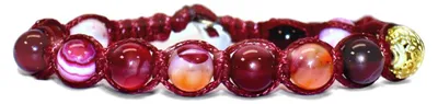 Immagine prodotto di Bracciale tibetano buddista Shamballa con pietre naturali