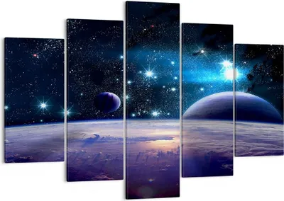 Produktbild von Bild auf Leinwand - Leinwandbild - Kosmos Planet - 150x100cm - Wand Bild - Wanddeko - Wandbilder - Leinwanddruck - Bilder - Kunstdruck - Wanddekoration - Leinwand bilder - Wandkunst - EA150x100-3575