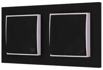 Produktbild von Karlik Mini Serie Kombinationsschalter Schwarz Matt Lila