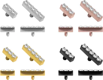 Produktbild von Titan Dermal Anchor Aufsatz KRISTALLBALKEN Schwarz 8 x 2 mm (5 Kristalle)