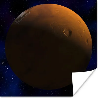 Produktbild von MuchoWow® Poster Mars vor einem dunklen Hintergrund 50x50 cm - Wohnzimmerdekoration