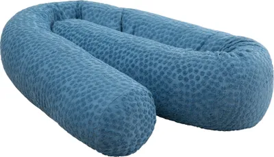 Obrázek produktu pro roba postelový had Seashells Indigo - organická bavlna - obložení postele s puntíky - certifikát Oeko Tex Standard 100 - délka 170 cm - Ø 12 cm - modrá barva