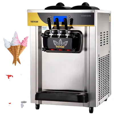 Zdjęcie produktu dla Maszyny do lodów VEVOR Komercyjna maszyna do lodów soft 2200 W 22-30 L/h 3 smaki z wyświetlaczem LCD Maszyna do lodów Maszyna do lodów