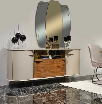 Obrázek produktu pro Sideboard Spiegel Wohnzimmer Designer Luxus Kommoden Modern Weiß