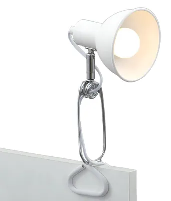 Immagine prodotto di Lampada a morsetto Lampada a morsetto orientabile Interruttore a cavo 1xE14 8W bianco metallo Briloner