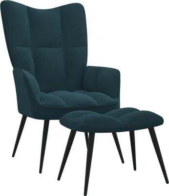 Obrázok produktu pre vidaXL Relaxačné kreslo s taburetom Blue Velvet