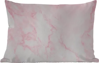 Produktbild von MuchoWow® Outdoor Kissen - Marmor - Weiß - Rosa - Chic - Marmoroptik - 60x40 cm - Wetterfest - Lounge Kissen - Zierkissen - Kissen für Innenräume