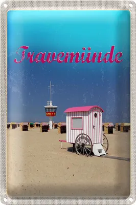 Produktbild von Blechschild Reise 20x30cm Travenmünde Strand Strankörbe