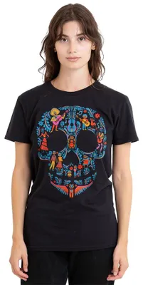 Produktbild von Disney Coco Day of The Dead Skull with Rivera Family Damen T-Shirt, Schwarz, S