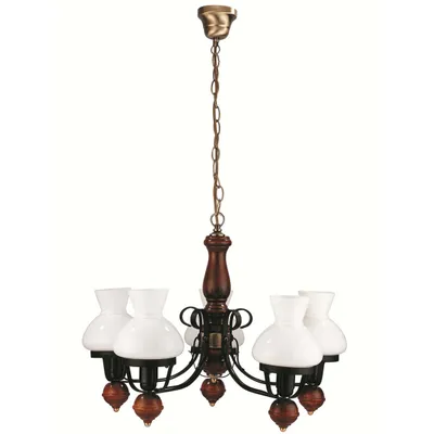Produktbild von Rabalux 7079 Kronleuchter 5 Spots Petronel, E27-Holz, schwarz, rund, Klassisch, ø640mm