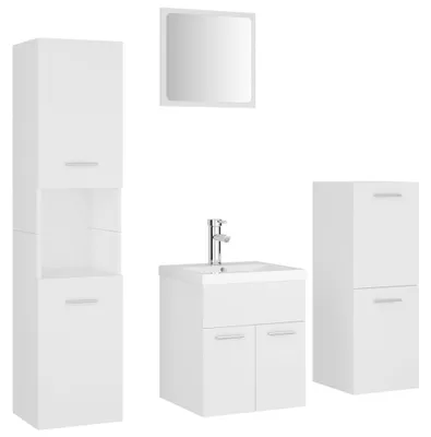 Obrázek produktu pro sada koupelnového nábytku vidaXL Bílý dřevěný materiál