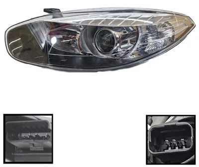 Zdjęcie produktu dla Reflektor przedni lewy Renault Fluence | 26060-0738R, 260600738R, 2013-2016, z soczewką, z silniczkiem, czarna ramka