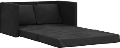 Produktbild von Bodensofa mit Schlaffunktion Schwarz 122x204x55 cm Samt